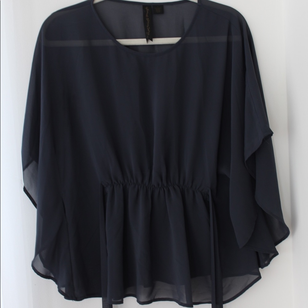 Shear Gray Flowy Top